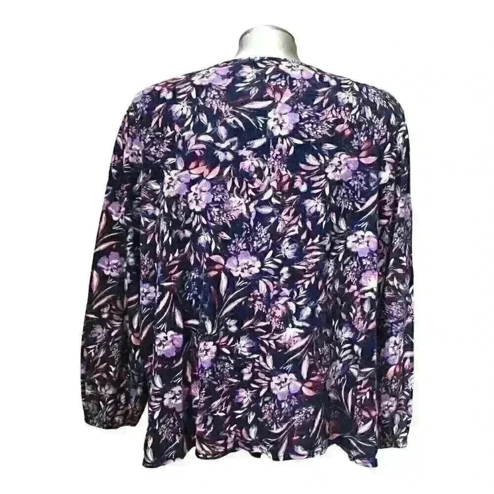 Vintage America Emerson Boho Floral Flowy Cottagecore Hippie Purple - Picture 2 of 11